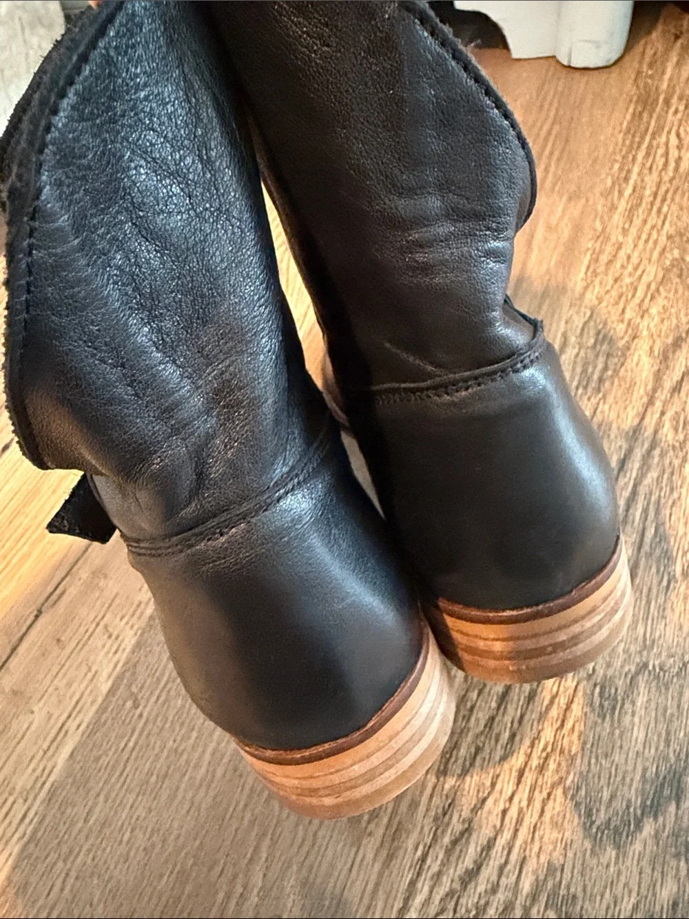 Black Jadhpur Leather Booties 40
